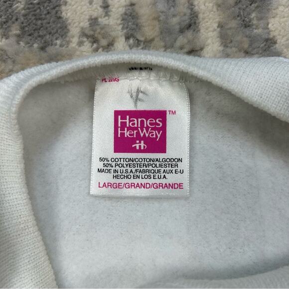 Vintage Hanes Appliqué Grandma Flower Basket Crewneck Sweatshirt Large 1990 L - Picture 5 of 7